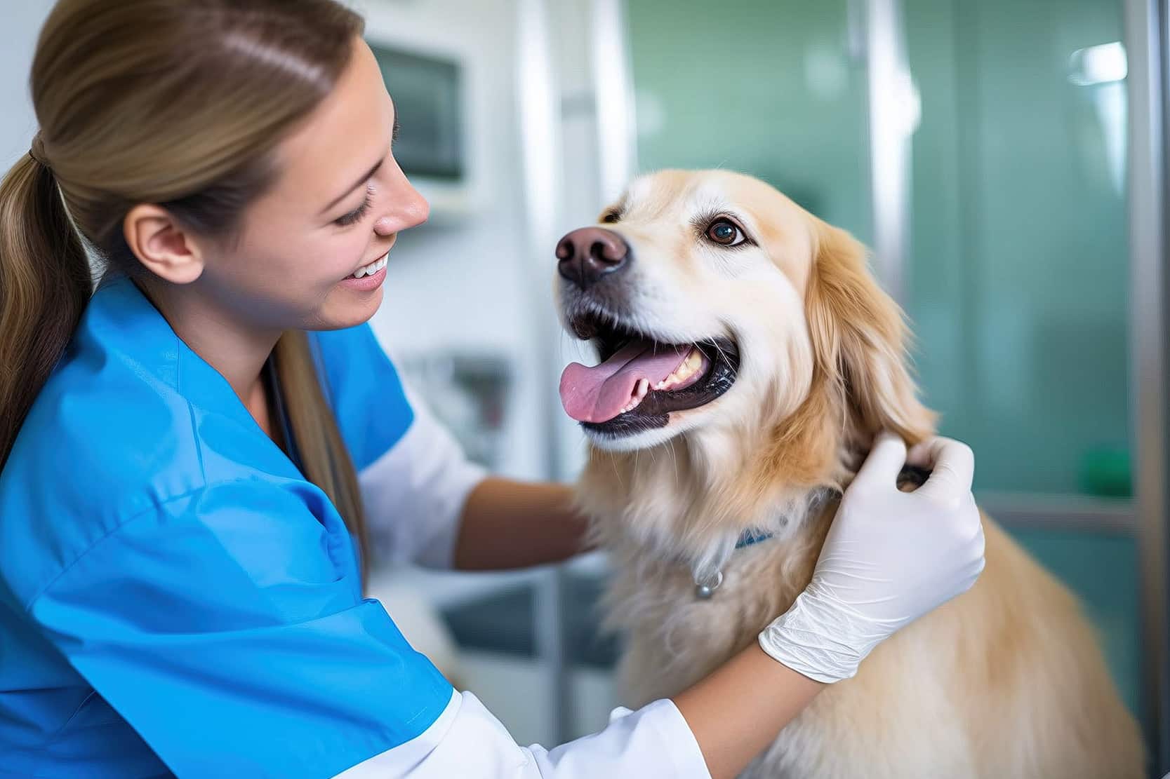 dog at veterinary appt in Golden, CO